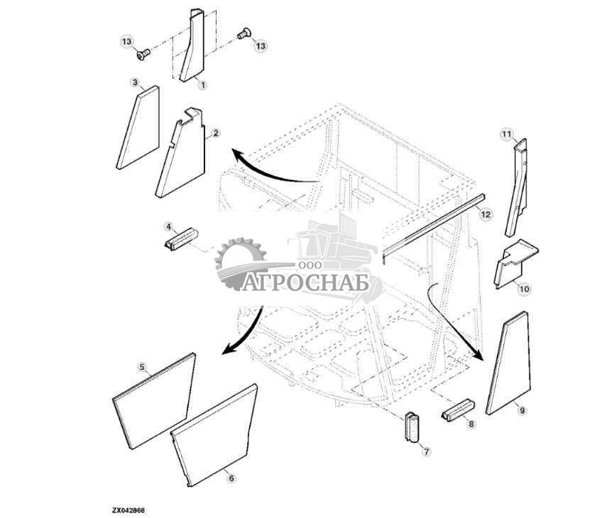 Панели салона кабины  уплотнения 